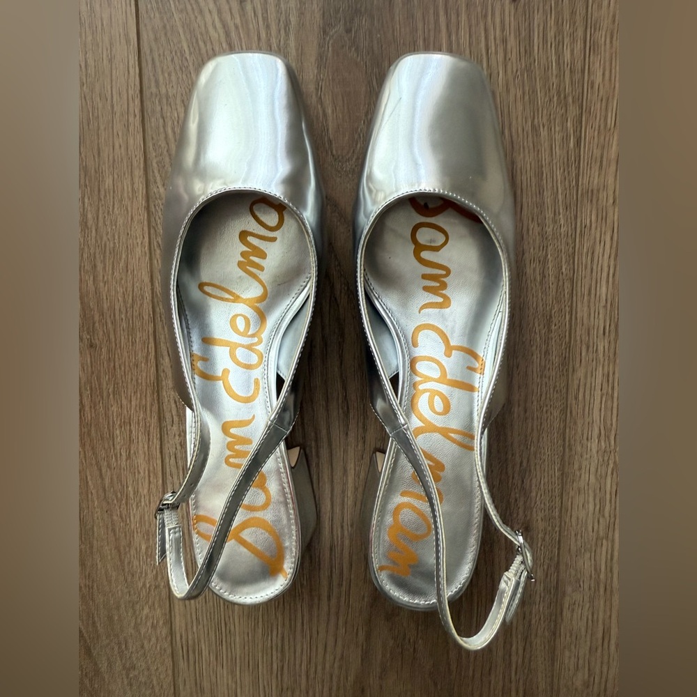 Sam Edelman Silver Heels with Elegant Design